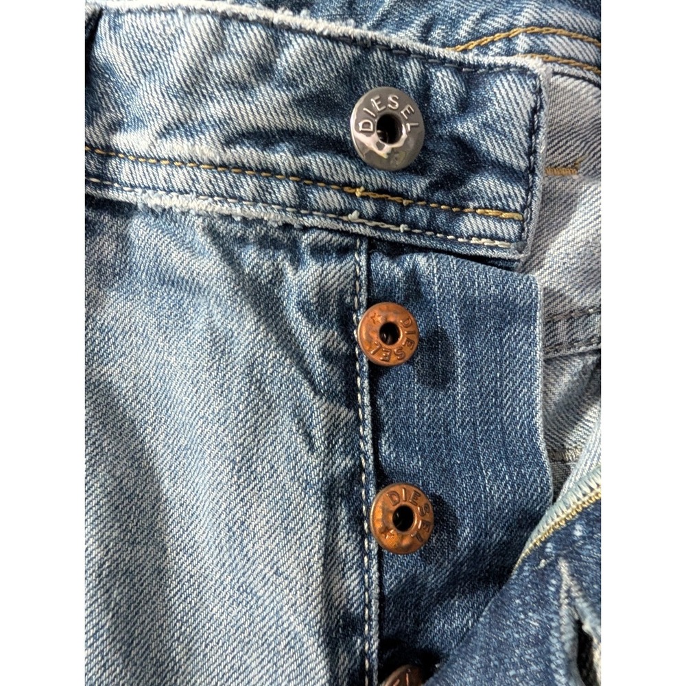 Diesel Industry Distressed Light Wash Jeans Mens 31 Y2K 0806R Waykee Straight - Picture 8 of 16